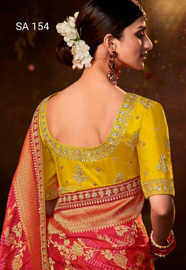 Kimora Sindhuri Bandhej Embroidery Saree Collection